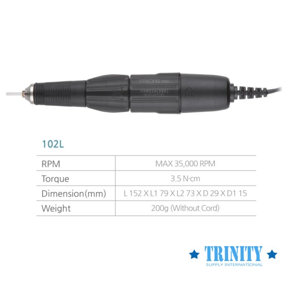 Saeshin Strong 102L Micromotor brush 35,000 RPM Handpiece Only (102L) by www.3nitysupply.com 
