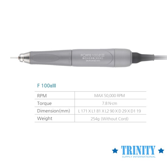 Saeshin Forte F100AIII Micromotor brushless 50,000 RPM Handpiece Only (F100AIII) by www.3nitysupply.com 